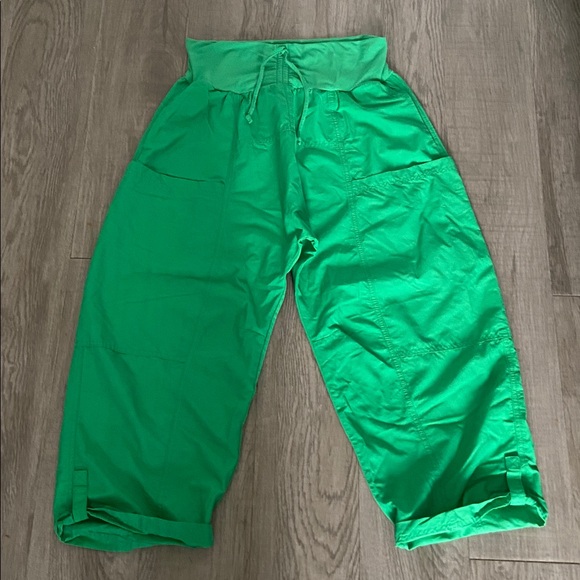 Free People FP Movement Cliff Hanger Harem Pants; Green Sheen; Size Large - Picture 5 of 13